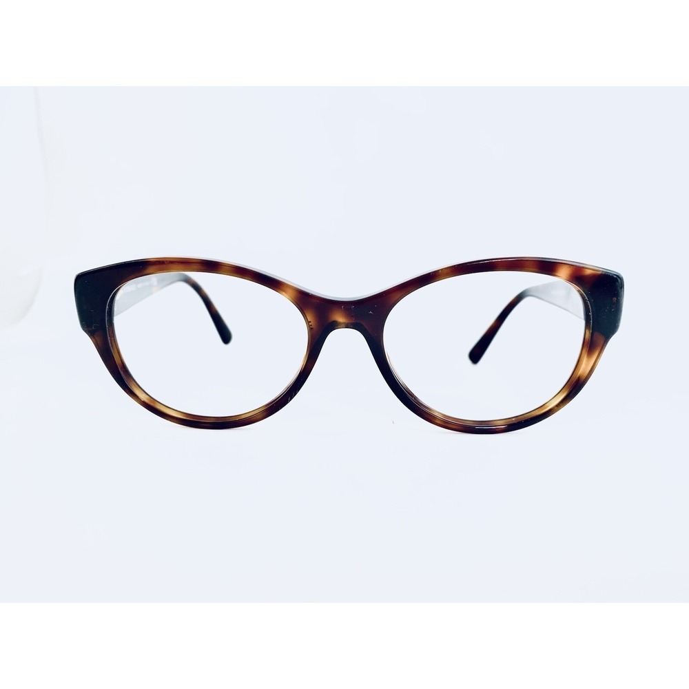 Versace Brown Tortoise Cat Eye Glasses W Medusa Temples Italy 3195 52 17 140